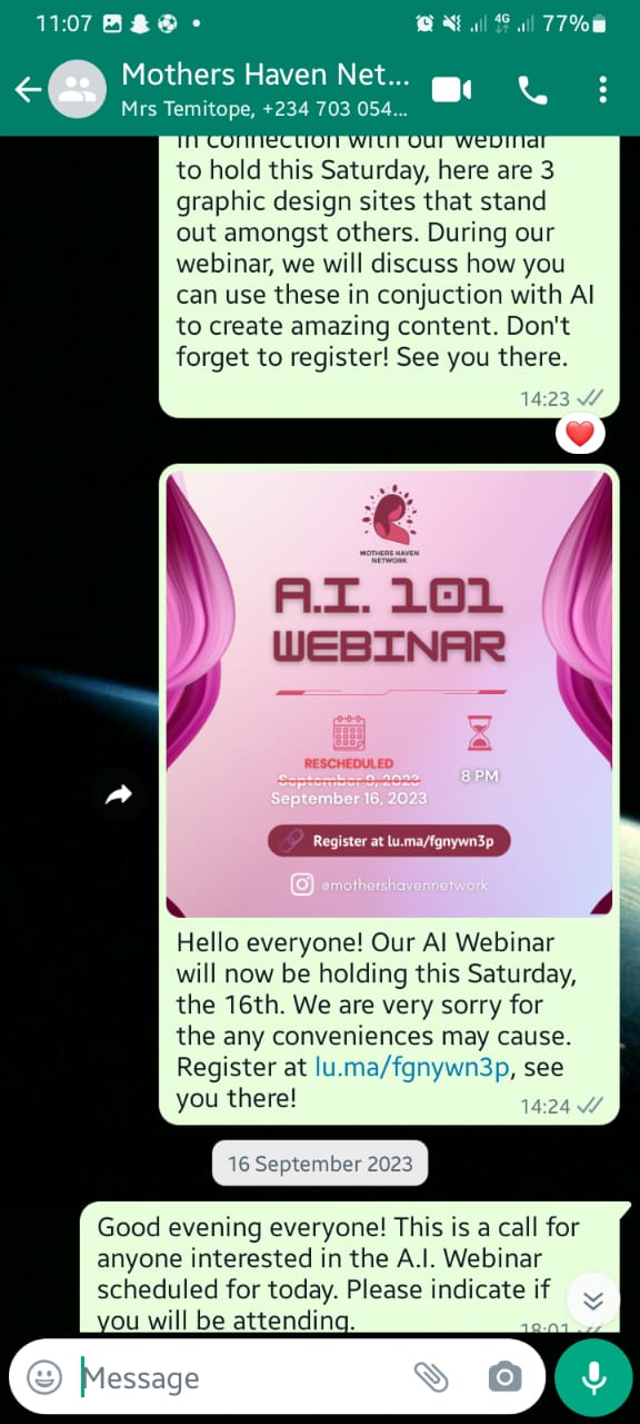 A screenshot of the WhatsApp group. Photo credit: MHN