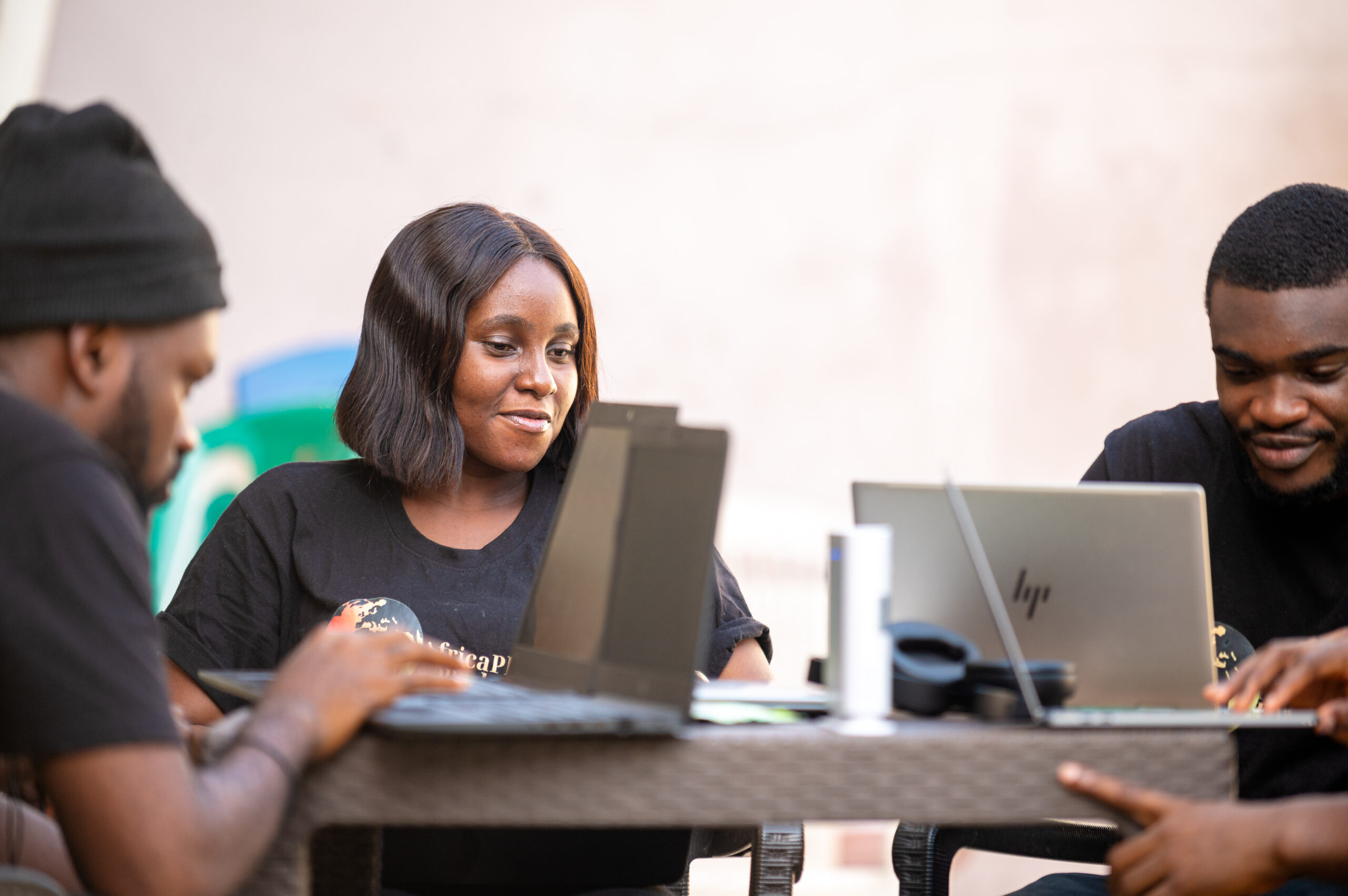 Iheakam and other students during a class