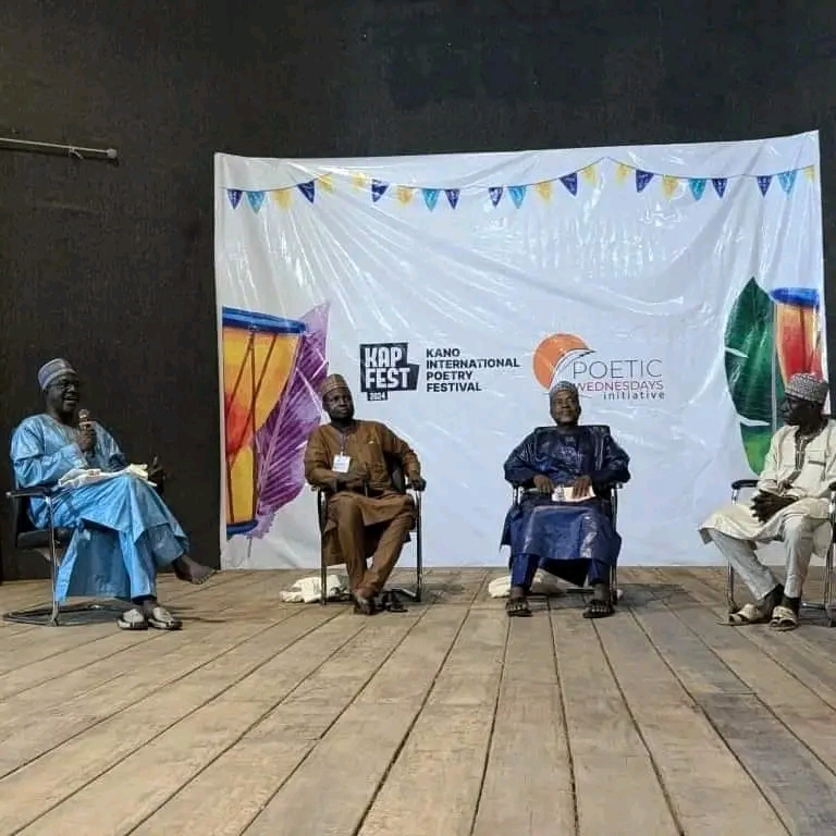 Professor Ibrahim Malumfashi hosted aHausa Poetry Past, Present, and Beyond.” Professor panel discussion on Hausa Poetry Past, Present, and Beyond at the festival. Photo Credit PWI.