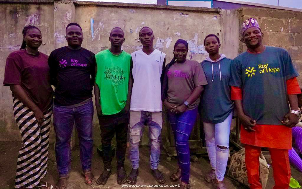 Ray of Hope team members with the two inmates released from Agodi prison Ibadan.