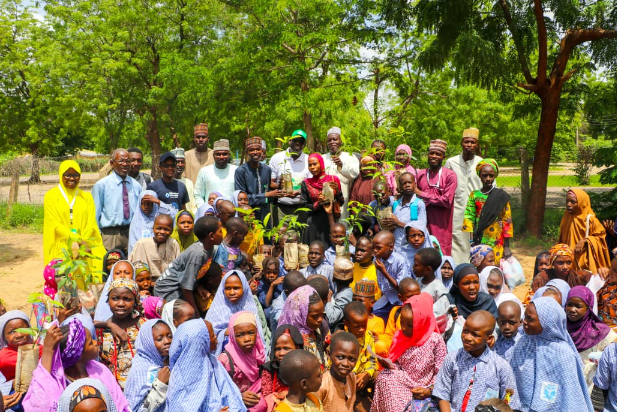 BGYDI tree planting activity at University of Maiduguri Staff Primary School. Photo credit: BGYDI