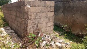 A toilet surrounded with dirts and grasses at the Government Girls Secondary School Mayo-Belwa. Photo credit: Aliyu Abubakar Gengle/Prime Progress.