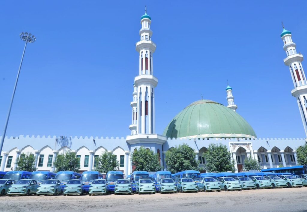 The vehicles displayed in front of the Shehu of Borno's Palace in Maiduguri. Photo Credit: Channels Television