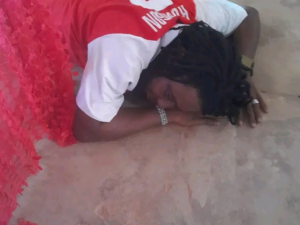 Full fire lies face down, asking for forgiveness. Photograph: Courtesy of Manasseh Mbachii Full fire lies face down, asking for forgiveness. Photograph: Courtesy of Manasseh Mbachii