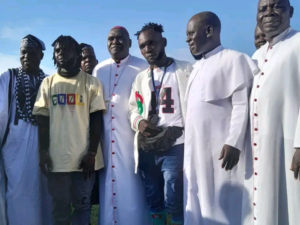 The Catholic priests and church leaders in Katsina Ala preaching peace. Photograph: Courtesy of Manasseh Mbachii The Catholic priests and church leaders in Katsina Ala preaching peace. Photograph: Courtesy of Manasseh Mbachii