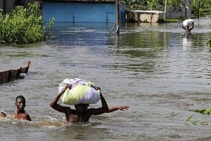 overflown Ghanian dam