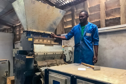 One of the machine operators working on the Robot Ngon, in Yaoundé, Cameroon. Photo Courtesy: Sem Production