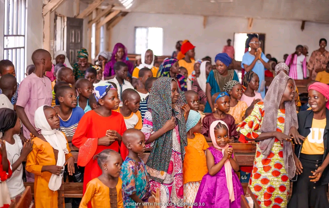 The kids and orphans during one of the programs heald at ECWA Church Sabon Gari Jalingo. Photo Credit JWKAO.