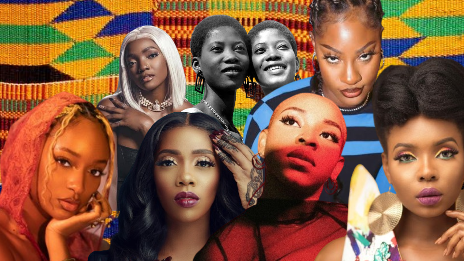 A collage of Nigerian female pop stars