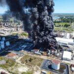 Fire at a power plant in Brunswick, Georgia, used to describe Fulani extremist's destruction of a power plant in Aba. Photo source: CNN