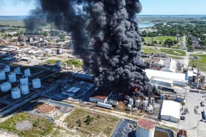 Fire at a power plant in Brunswick, Georgia, used to describe Fulani extremist's destruction of a power plant in Aba. Photo source: CNN