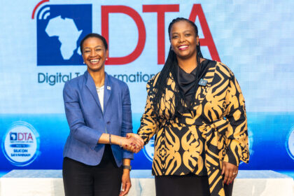 U.S. Trade and Development Agency Director Enoh T. Ebong and NBA Africa CEO Clare Akamanzi at the Triple-Double: NBA Africa Startup Accelerator launch. Photo credit: NBA Africa