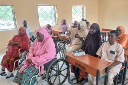 Persons with disabilities in Jalingo find an opportunity for education at the Mass Education Board. Photo Credit Yahuza Bawage.