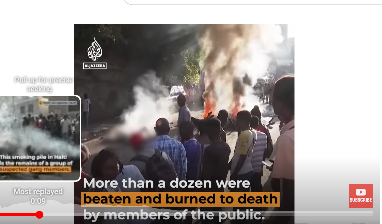 Cut from the footage of the Haiti violence. Photo credit: Al Jazeera English