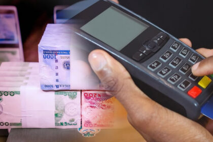 Stacks of newly minted Naira juxtaposed with a POS terminal. Photo credit: Punch