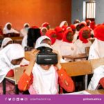 Secondary school girls in Zaria during a session for the GirlTech Africa project. Photo credit: Mediahooch Spaces.