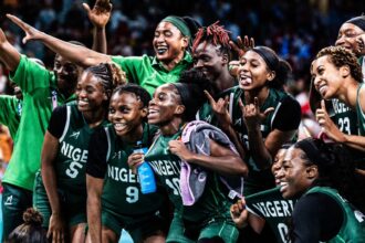 Team Nigeria post-game celebrations. Photo credit: D'Tigress Instagram Page