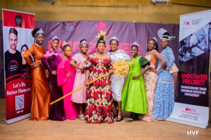 Some of the survivors of money woman dressed in beautiful dresses. Photo Credit: Her Voice Foundation