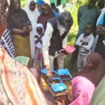 Zanna and his team engage female farmers at the Malari community of Yobe with climate resilient farming practices. Photo courtesy: Okpara Osim Foundation.