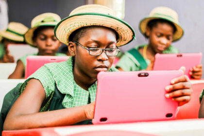 FGGC Sagamu Students with Tablets scaled