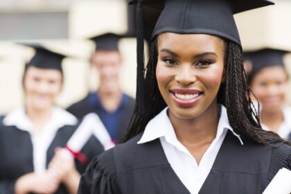african american female graduate close up