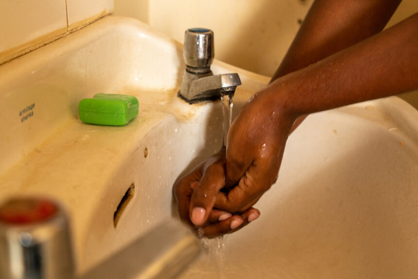A nurse washing her hands. Credit: WaterAid