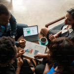 Focused group of young African businesspeople