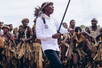 What is the Ncwala Ceremony A Zambian cultural extravaganza 0004 Paramount Chief Mpezeni leads a dance at Mutenguleni (1)