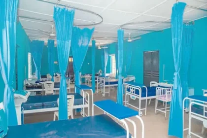 A patient ward inside a primary healthcare centre in Ibadan