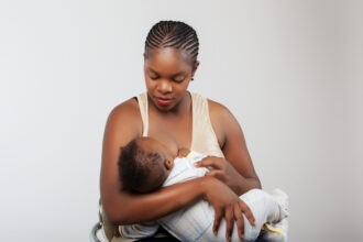 A mother breastfeeding