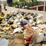 Refuse dumped along a street in Lagos