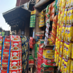 Rolls of packet spices in an open market. Credit: web image