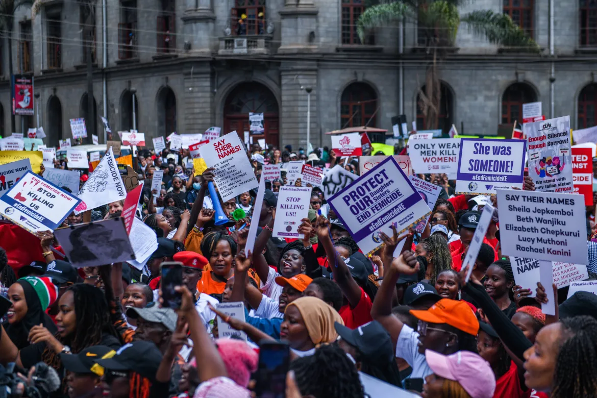 Women protesting against rising femicide in Nairobi. Credit: Al Jazeera