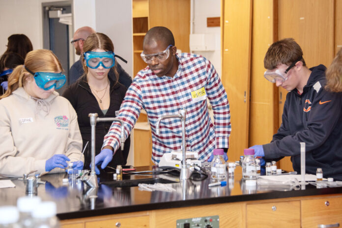 Experimental science. Photo credit: Tom Fougerrousse/Fairdale High School