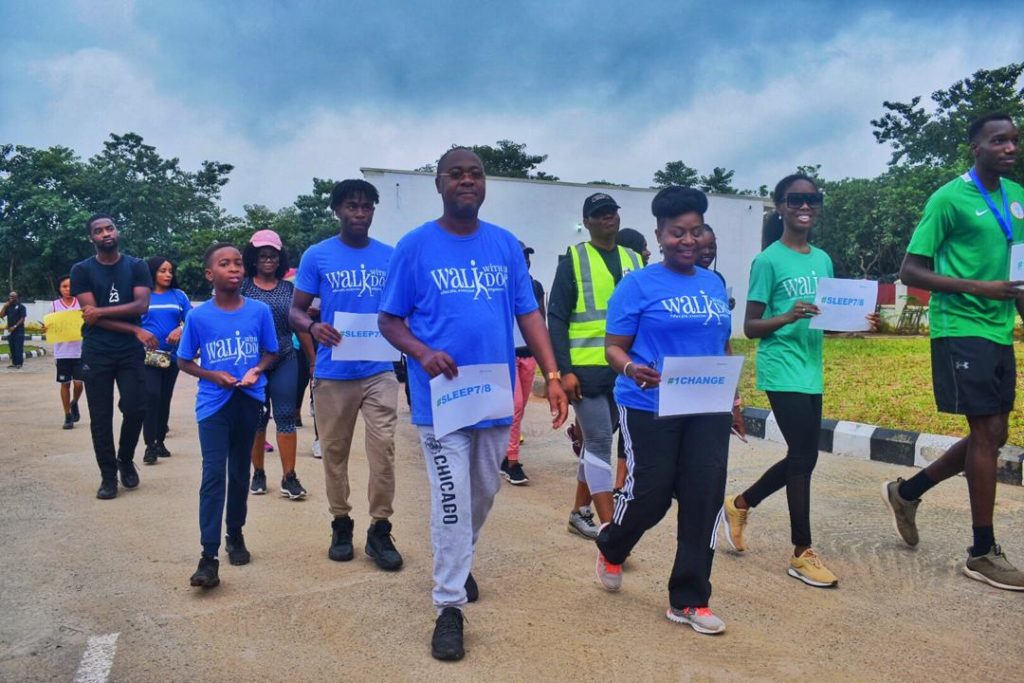 A group participating in a walking exercise in Abuja. Courtesy: Walk with a Doc