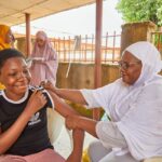 An HPV vaccination health worker in Lagos. Credit: Gavi, the Vaccine Alliance