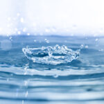 A water surface with splashes. Credit: Web image