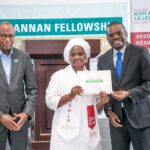 A graduate of the Kofi Annan Fellowship being awarded. Credit: African Union