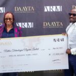 Prize presentation of N12m to the winner of DAAYTA 2023 Final Pitch. Photograph courtesy: ARM