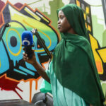 Aïssatou Camara , communication manager at InfoElles and Director General of ONE NATION TV, in the studio as they prepare for "The Morning Nation" broadcast on September 26, 2025, in Dakar, Sene gal. Photo: Penda Thiam, bird Story Agency